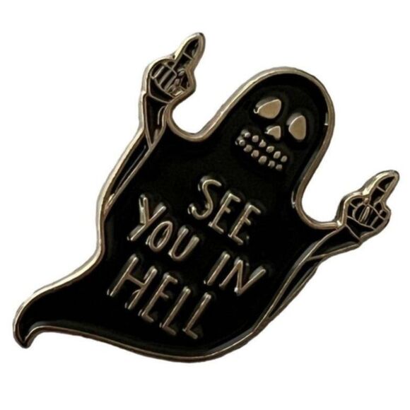 Ghostly Curse "See You in H” Halloween Enamel pin - Picture 2 of 3